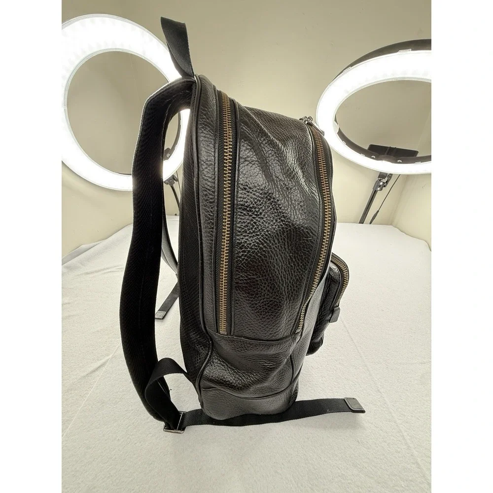 Coach West Brown Pebbled Leather Laptop Backpack F37802